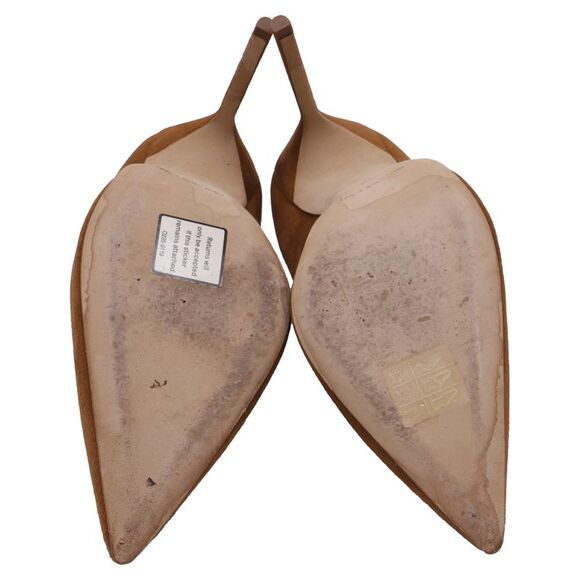 Manolo Blahnik Pointed-Toe Pumps in Brown Suede - Picture 6 of 9